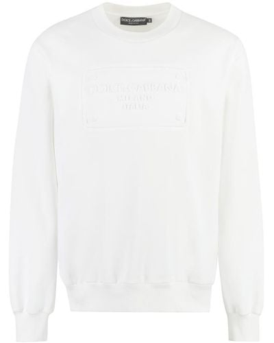 Dolce & Gabbana Logo Detail Cotton Sweatshirt - White