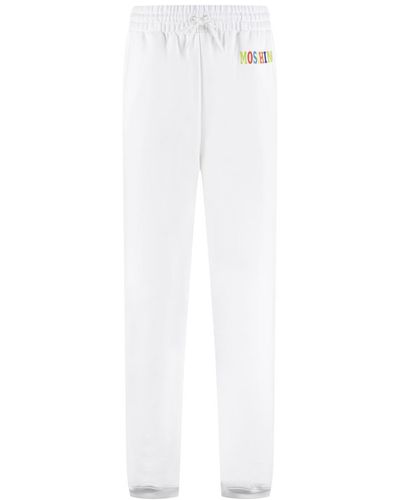 Moschino Logo Detail Cotton Track-pants - White