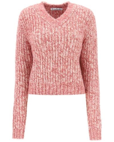 Acne Studios V-neck Wool Sweater - Red