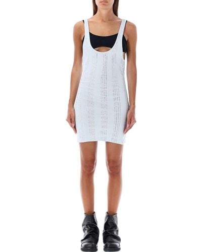 The Attico Jersey Mini Dress Strass - White