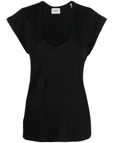 Isabel Marant Linen Short-sleeve Top - Black