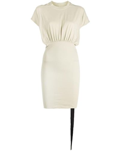 Rick Owens DRKSHDW Draped Short Cotton Dress - White