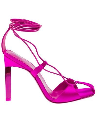The Attico Adele Lace-up Pump Shoes - Pink