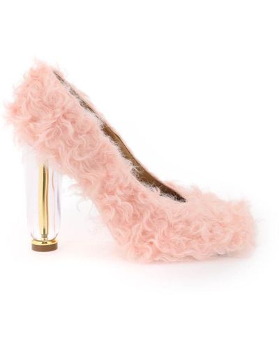 Dries Van Noten Faux Fur Court Shoes - Pink