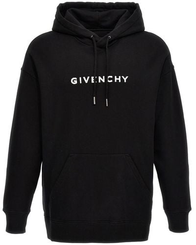 Givenchy Flocked Logo Hoodie - Black