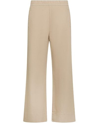 CIGALA'S Relaxed Pyjama Cotton Trousers With Straight Leg - Natural