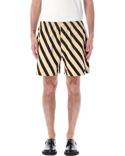Bode Domino Stripe Shorts - Natural
