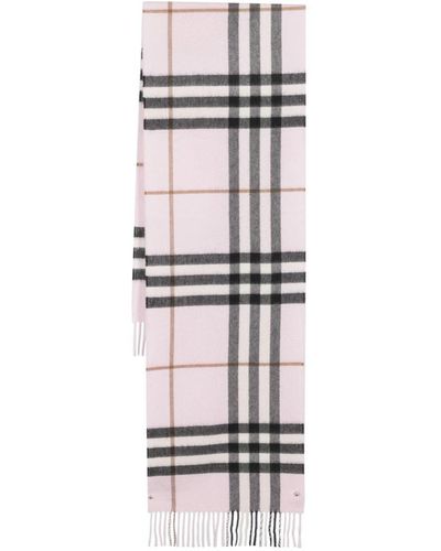 Burberry Check-pattern Cashmere Scarf - Gray
