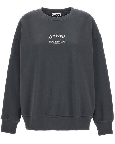 Ganni Have A Nice Day! Sweatshirt - Grey