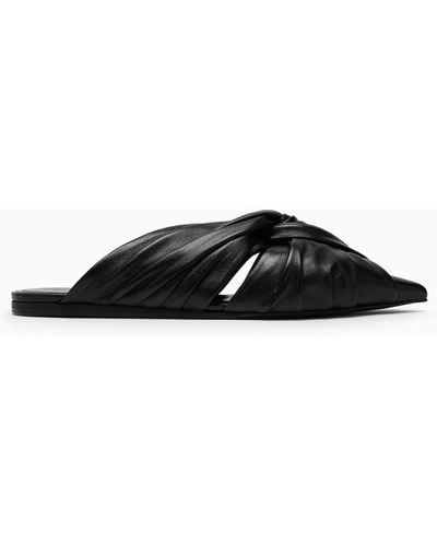 Givenchy Leather Twisted Mules - Black