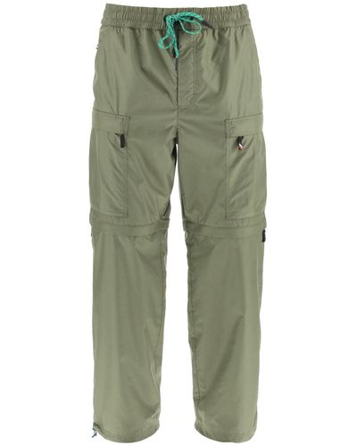 3 MONCLER GRENOBLE Zip-off Convertible Ripstop Trousers - Green