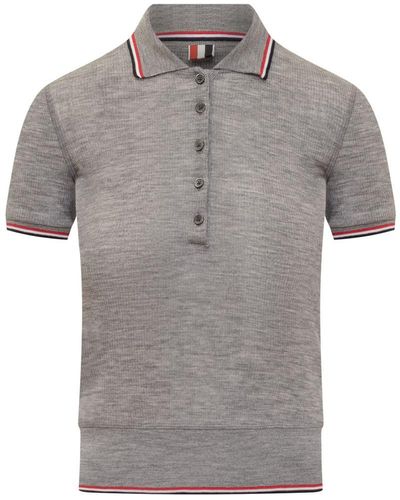 Thom Browne Polo Cuff With Logo - Gray