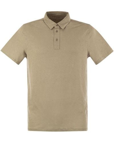 Majestic Filatures Linen Short-sleeved Polo Shirt - Natural