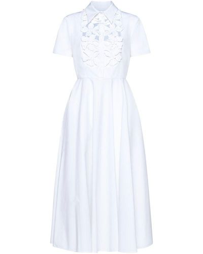 Valentino Embroidered Long Dress - White