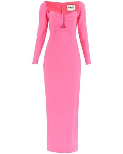 Roland Mouret Maxi Pencil Dress With Cut Outs - Pink
