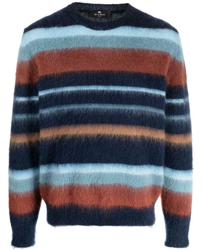 Etro Wool Crewnceck Sweater - Blue