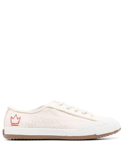 Vivienne Westwood Logo Canvas Sneakers - White