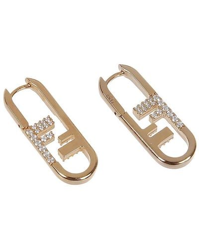 Fendi O'Lock Earrings - White
