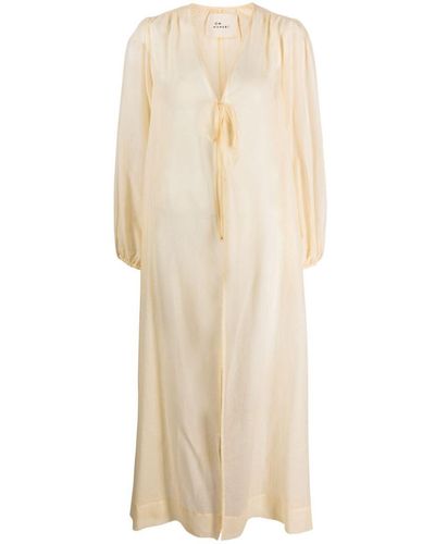Manebí Goias Silk-cotton Voile Dress - Natural