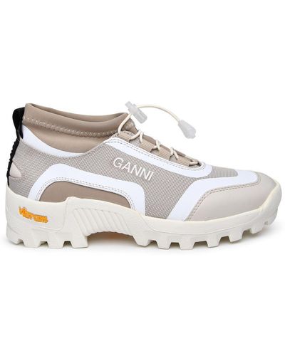Ganni Performance Two-tone Recycled Polyester Trainers - White