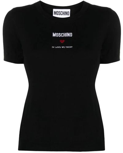 Moschino Top With Embroidery - Black