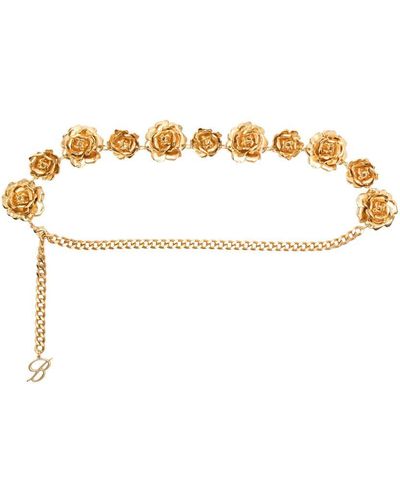 Blumarine Floral-motif Chain Belt - Metallic