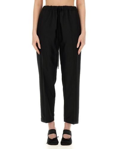 MM6 by Maison Martin Margiela Trousers With Elastic - Black