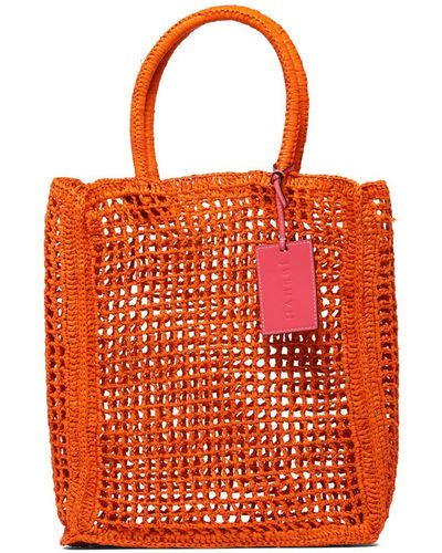 Manebí "raffia Net" Handbag - Orange