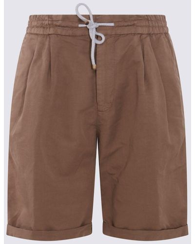 Brunello Cucinelli Linen Shorts - Brown