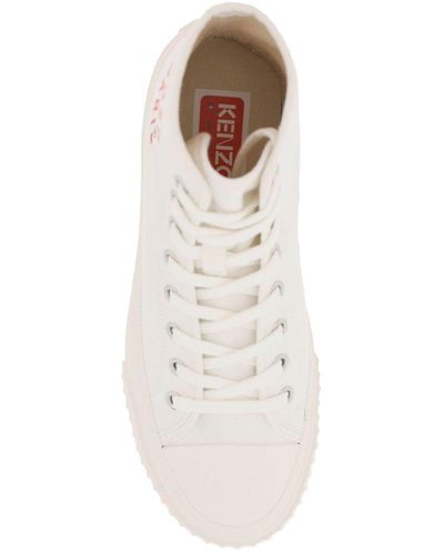 KENZO Canvas High Top Trainers - White