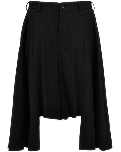Comme des Garçons Pleated Wool Bermuda Shorts Bermuda, Short - Black