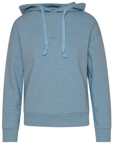 A.P.C. Cashmere Light Blue Cotton Sweatshirt