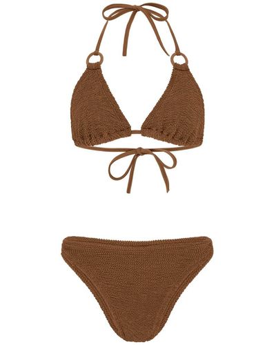 Hunza G Eva Triangle Swimsuit With Ring Detail - Natural