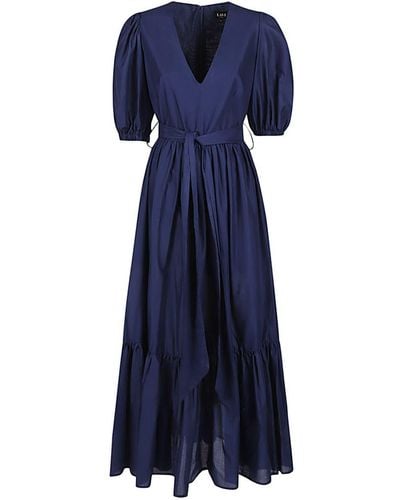 Lavi Cotton Long Dress - Blue