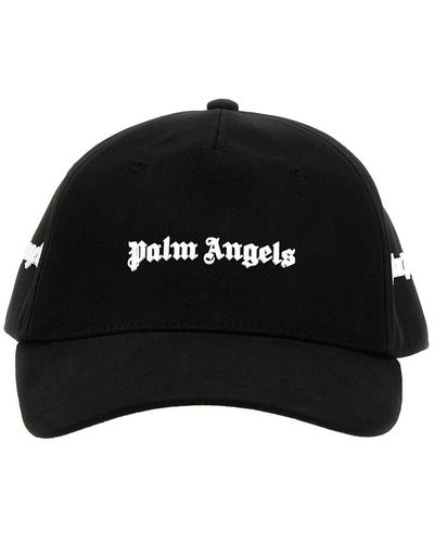Palm Angels Embroidered Canvas Baseball Cap - Black