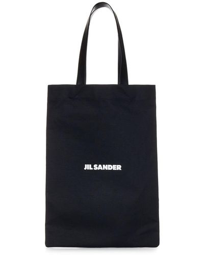 Jil Sander Big Flat Shoulder Bag - Black