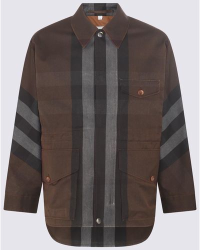 Burberry Dark Birch Brown Cotton Blend Field Casual Jacket