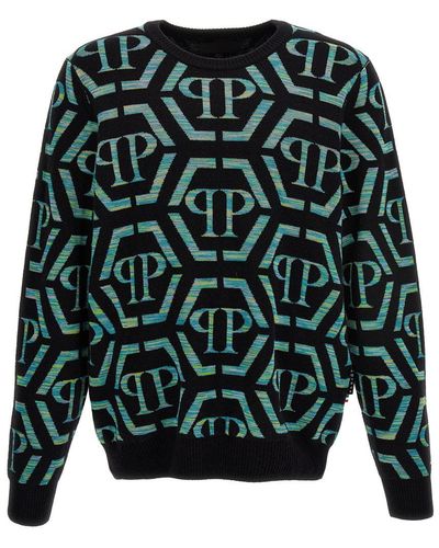 Philipp Plein Logo Sweater Sweater, Cardigans - Green