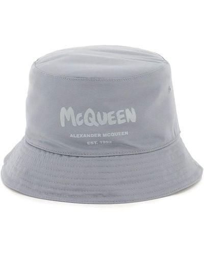 Alexander McQueen Mcqueen Graffiti Bucket Hat - Gray