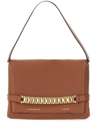 Victoria Beckham Clutch Bag With Chain - Brown