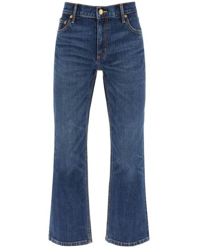 Tory Burch Cropped Flared Jeans - Blue