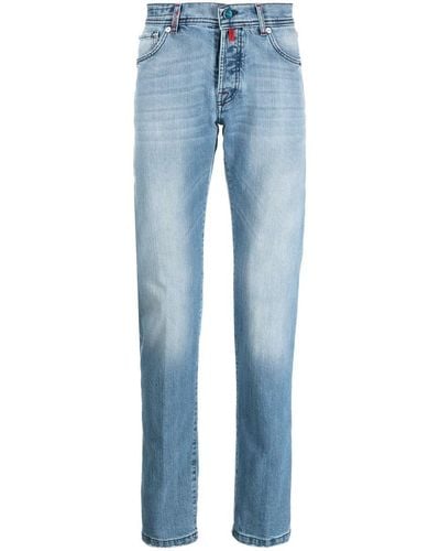 Kiton Mid-wash Straight-leg Jeans - Blue