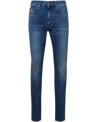 Versace Light Blue Cotton Jeans