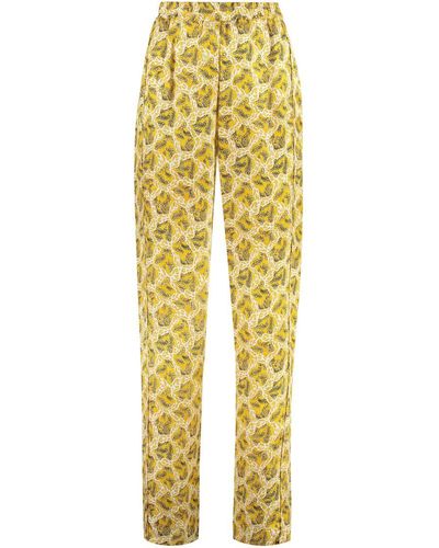 Isabel Marant Piera Printed High-rise Trousers - Yellow