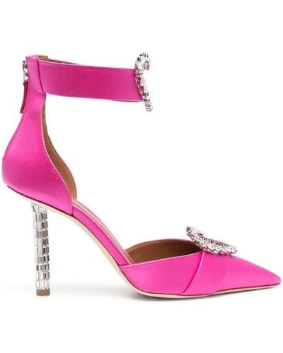 Malone Souliers 95mm Heart-charm Leather Court Shoes - Pink