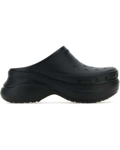 Balenciaga X Crocs Platform Rubber Mules - Black