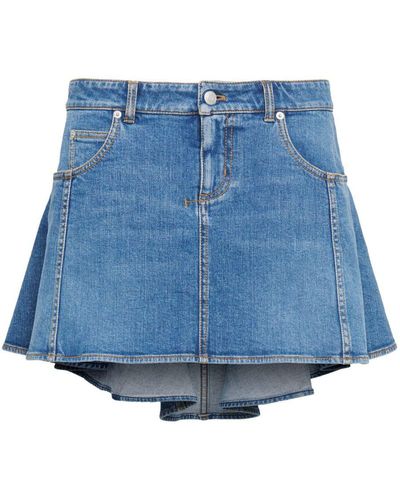 Alexander McQueen Denim Mini Skirt - Blue