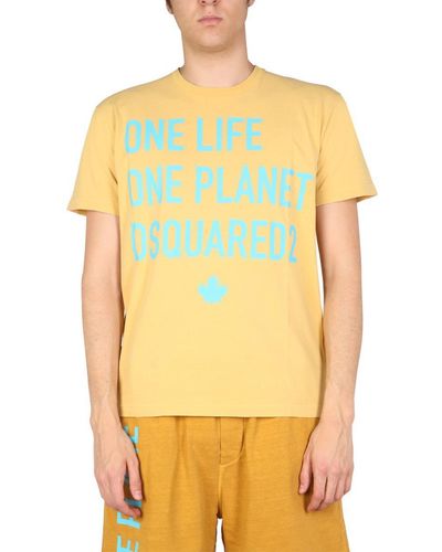 DSquared² "one Life One Planet" T-shirt - Yellow
