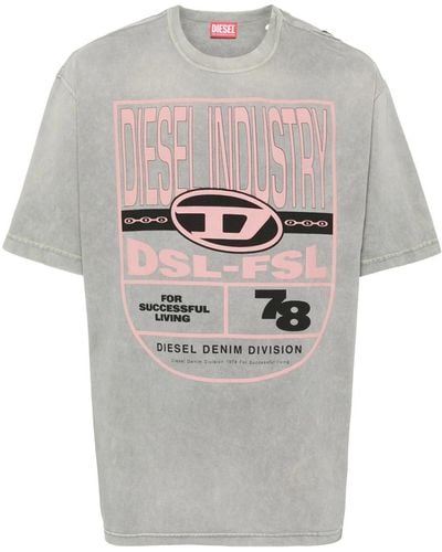 DIESEL T-Shirt With Print - Gray