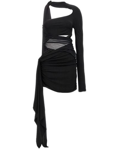Mugler Cut-out Sheer Dress Dresses - Black